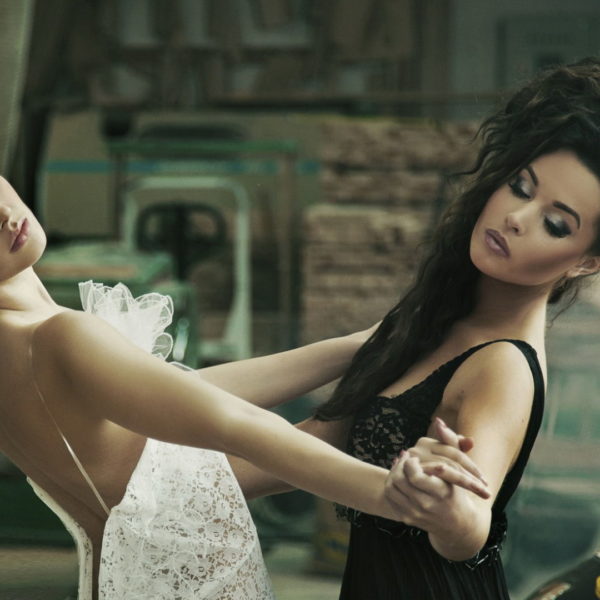 Two cute ladies dancing